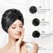 Double Layer Silk Bonnet Sleep Cap for Women - Frizzy Curly Hair Protection - Black - Buy Online on GoSupps.com
