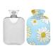 Mnsruu Hot Water Bottle with Soft Cover Daisy Flower Pattern Great Gift for Women and Kids Christmas 2L