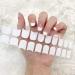 22PCS Semi Cured Gel Nail Strips Self-Adhesive Full Wrap Nail Polish Stickers Salon-Quality Natural Gel Nail Stickers French White Tip Manicure Nail Wraps Nail Art Decals UV/LED Lamp Required