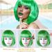 PLULON Dark Green Bob Wig and Sunglass Set Neon Short Bob Wig Sunglass Pack Costume Colorful Cosplay Wig Hairpieces for Bachelorette Neon Party Favors Halloween Decorations Dark Green Short - Buy Online on GoSupps.com