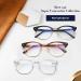 Przene Blue Light Blocking Glasses for Men & Women - Retro Round Semi-Rimless Eyewear with Spring Hinge in Black Leopard & Transparent - Buy Online on GoSupps.com