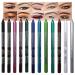 12Pcs Green Blue Brown White Colored Gel Glitter Eyeliner Pencils Pen Set Multicolor lapiz delineadores de colores para ojos contra el agua,Black Eye Liner Gel Pencil for Women Waterproof Smudge Proof 12 Count (Pack of 1)