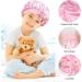 Arqumi Silk Satin Kids Bonnet 2Pcs Set - Soft Adjustable Night Cap for Children - Rose&Pink - Buy Online on GoSupps.com