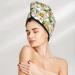 Hair Towel Wrap - Quick Drying Towel Turban with Button | Watercolor Bright Sunflowers - Fast International Shipping - Buy Online on GoSupps.com