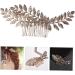 Ipetboom Comb Face Brush Cleansing Leaf Decor Bride Hair Accessories Wedding Bridal Headpieces Wedding D cor Wedding Decorations for Ceremony Gold Decor Women's Leaves Zinc Alloy Decorate - Buy Online on GoSupps.com