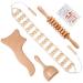 4-in-1 Maderoterapia Kit Wood Therapy Massage Tools Wooden Massager Roller Rope for Lymphatic Drainage,Muscle Release,Anti-Cellulite,Body Sculpting and Contouring SET02-4 in 1
