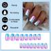 24 Pieces Short Blue Purple Gradient Press On Acrylic Nails - Ballerina Artificial Fingernails for Women & Girls - Perfect Nail Art Manicure - Buy Online on GoSupps.com