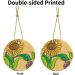 YYHHAOFA Sunflower Seeds and Sunflowers Pattern Christmas Ceramic Round Pendant Decoration - Festive Hanging Ornament for Stores and Homes -2.9 in - Buy Online on GoSupps.com