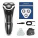 SweetLF Electric Shavers Men Wet and Dry Shaver Rechargeable Cordless Men Razor IPX7 Waterproof with Beard Trimmer LED Display Shaver Net Replacement (3 Blades) 60mins Quick Adapter for Home Travel Dark Black