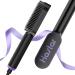 Hair Straightener Brush - Hastar Enhanced Negative Ion Hair Straightener Brush for Women, Hair Straightening Brush with 6 Temperature Mode, 30s Fast Heating LED Hot Comb (Purple)