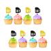 24pcs Beers Cupcake Toppers Cheers and Beers Cupcake Toppers Gold&Black Glitter Beer Mug Cake Decoration for Men Women Beer Themed Birthday Party Supplies