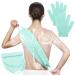 Exfoliating Shower Bath Gloves Back Scrubber Set for Body Face Shower Bath Scrub and Exfoliator Great for Daily Use (Green