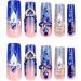 French Tip Press on Nails - Long Press On Nails with Nail Tips Blue sparkling Rhinestones fake nails Golden Love heart Design press on nails Acrylic False Nails Cute Artificial Nails - Buy Online on GoSupps.com