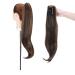 55 cm claw on ponytail extensions curly clip in ponytail wavy curly synthetic hair extension hair extension braid hair part ponytail for women dark brown & sandy blonde