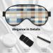 SSIMOO Double-Sided Eye Mask - Blue Beige Square Pattern | Soft Lightweight & Light Blocking for Better Sleep Quality - Buy Online on GoSupps.com