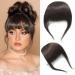 Thick Hair Bangs Clip in Fringe Human Hair Bang Real Human Hair Extension Unprocessed Fringe Dark Brown Color Thick Bangs Thick Bangs Dark Brown
