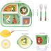 Greentainer Children's Tableware Set - Melamine Crash-Resistant Dishwasher-Safe Suction Bowl Cup with Lid Fork & Spoon - Perfect for 6 Months+ Kids - Buy Online on GoSupps.com