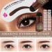 God Blomster Eyebrow Stamp Stencil Kit - Waterproof Eyebrow Makeup Tools with 24 Reusable Stencils, Pen, Brush, and Trimmer in Dark Brown - Buy Online on GoSupps.com