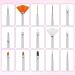21-Piece Nail Art Tools Kit: Resin Palette, Leaf Shape Mixing Palette, 20 Design Brushes, Golden Edge Holder | Nail Gel Polish Mixing Pallet - White - Buy Online on GoSupps.com
