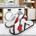 Mnsruu Heart Motif Slippers - Striped Non-Slip Cotton for Valentine's Day | Perfect for Home Hotel Spa & Travel - Buy Online on GoSupps.com