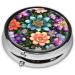 Flower Diamond Paintings Round Pill Box - Cute Mini Travel Pill Box Metal Organizer for Vitamins & Medications - Buy Online on GoSupps.com