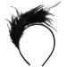 Lurrose 20s Feather Headband - Vintage Black Hairband for Weddings & Gatsby Parties | International Shipping Available - Buy Online on GoSupps.com
