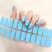 Semi Cured Gel Nails Strips 22 Stickers Nail Wraps Soft Self-Adhesive Gel Nail Stickers Salon-Quality Gel Nail Strips for Nails French Tip Manicure Nail Wraps UV/LED Lamp Required (Baby Blue)