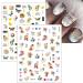 jmeowio JMEOWIO 9 Sheets Flower Nail Art Stickers Decals Self-Adhesive Spring Floral Colorful Letter Nail Supplies Nail Art Design Decoration Accessories - Buy Online on GoSupps.com