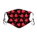 Windproof Activated Carbon mask Valentines Day Baby Cat Holding Heart Shaped Baloons Romantic Love Themed Illustration Vermilion Black Facial decorations for adults