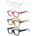 Eyekepper 4 Pack Stylish Bifocal Reading Glasses - Oversized Square Design Eyeglasses for Women 4 Pack Mix 1.0 x