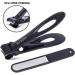 Evezr Heavy Duty Wide Jaw Nail Clippers for Thick Toenails | Stainless Steel Clipper with Nail File for Pedicure (Black) - Buy Online on GoSupps.com