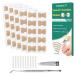 Ingrown Toenail Correction Stickers, Glue-free Ingrown Toenail Corrector Strips, Ingrown Toenail Treatment Kit, Painless Pedicure Toenail Corrector, to Relieve Nail Groove, 62PCS 62PCS Wood color