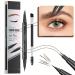 Curved Eyebrow Pen - Eyebrow Pencil Brow Pencil 2-in-1 Dual-Ended Microblading Eyebrow Pen with Micro-Fork-Tip and Precise Brush-Tip Create Natural Hair-Like Brows Long lasting brown