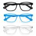 Blue Light Glasses for Kids 3 Pack Anti Glare & Eye Strain Glasses Computer TV Phone Tablets UV Protection Glasses for Kids Boys Girls Age 3-10(Black + Transparent Blue + Transparent) 3 Packs Black & Transparent Blue & Tra…