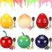 6 PCS Bee Lip Balm Lip Mask Furit Pot Strawberry & Apple & Lemon & Peach Moisturizing Honey Balm Lip Sleeping Mask Lip Mask Overnight for Reduce Fine Lines Repair Dry Cracked Lips
