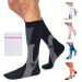 360 RELIEF Copper Compression Socks - for Women & Men | Graduated Athletic Fit for Running Nurses Shin Splint Flight Travel Maternity Pregnancy Boost Stamina | with Mesh Laundry Bag XXL Black