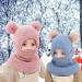 MAMUNU Kids Winter Hat Scarf with Double Pom Pom Design - Pink (One Size-3 Years) - Buy Online on GoSupps.com