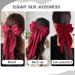 Red Hair Bow Red Bow Hair Clip for Women Solid Color Bow Hair Clips with Long Ribbon French Red Bow Hair Clip Soft Satin Silky Hair Bows Cute Gifts for Women Girls - Buy Online on GoSupps.com