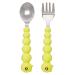 melii caterpillar spoon & fork utensils for toddlers & children silicone & stainless steel