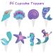 Mermaid Party Decoration Mermaid Cupcake Toppers Wrappers for Under the Sea Party supplies - Buy Online on GoSupps.com