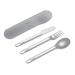 Bentgo Stainless Travel Utensil Set - Reusable 3-Piece Silverware Set with Carrying Case, High-Grade Premium Steel, BPA-Free Case, Eco-Friendly - Ideal for Travel, Camping, and Office Use (Gray)