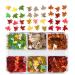 6 Grids 3D Maple Leaf Glitter Nail Sequins - Autumn Nail Art Stickers & Decals | Holographic Leaf Charms for Acrylic Nails | Fall Glitter Designs in Gold Yellow & Red - Buy Online on GoSupps.com