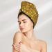 Gold Glitter Microfiber Hair Towel Wrap - Soft Super Absorbent Coral Velvet Quick Dry Cap for Long Curly & Thick Hair - Buy Online on GoSupps.com