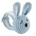 Stephan Baby Cotton Crocheted Rattle Wristlet, Blue Bunny