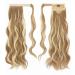 Fine Braid Horse Tail Hair Extensions - Long Wavy Curly Clip-In Ponytail Synthetic Hair Lightest Ash Brown & Bleach Blonde - 60 cm (1 Pack) - Buy Online on GoSupps.com
