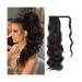 Braid Hair Extension 8-24" Human Hair Ponytail Extensions Wrap Around Long Ponytail Hairpiece Remy Human Hair Clip in Wavy Ponytail Hair Extensions for Women Braid Ponytail Extension (Color : Wrap 18inches Wrap on ponytail