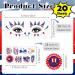 4th of July Gold Glitter Temporary Tattoos - 20 Sheets, 100Pcs Independence Day Tattoo Kit for Women & Kids - American Flag Accessories for Makeup, Costume, Parade Party - Buy Online on GoSupps.com