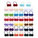 40 Pack /20Pairs Candy Color Pompom Elastic Hair Ties Pom Ball Hair Bands Ropes Ponytail Holders for Little Girls Kids and Teens
