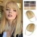 Bangs Hair Clip in Bangs 100% Human Hair Extensions Wispy Bangs French Bangs Fringe with Temples Hairpieces for Women Clip on Air Bangs Curved Bangs for Daily Wear(Wispy Bangs Ash Blonde) Wispy Bangs (Ash Blonde)