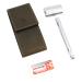 Shave Ready DOVO Razor Set Stainless Steel Chrome Plated Mk-23001 Brown